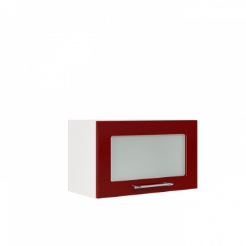 Бруклин ШВГС 600 Шкаф верхний горизонтальный со стеклом (Бетон белый/корпус Венге) в Горном - gornyj.mebel54.com | фото