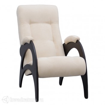 Кресло для отдыха Неаполь Модель 9 без лозы (Венге-эмаль/Ткань Ваниль Verona Vanilla) в Горном - gornyj.mebel54.com | фото
