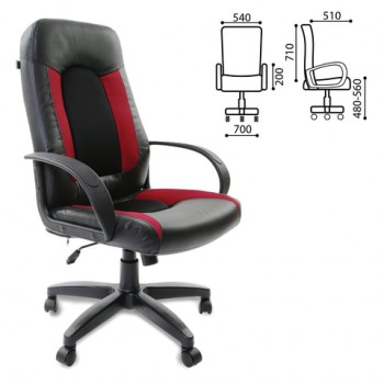 Кресло офисное BRABIX Strike EX-525 (черно-красный) в Горном - gornyj.mebel54.com | фото