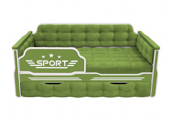 Кровать 170 серии Спорт 1 ящик 76 Зелёный (мягкие боковые накладки) в Горном - gornyj.mebel54.com | фото