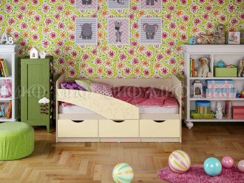 Кровать Бабочки 1,8м (Ваниль матовый) в Горном - gornyj.mebel54.com | фото