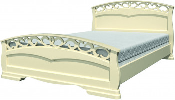 Кровать Грация-1 из массива сосны 1600*2000 Слоновая кость в Горном - gornyj.mebel54.com | фото