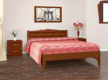 Кровать Карина-7 из массива сосны 1200*2000 Орех в Горном - gornyj.mebel54.com | фото