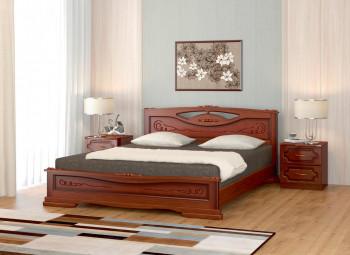 Кровать Карина-7 из массива сосны 1400*2000 Орех в Горном - gornyj.mebel54.com | фото