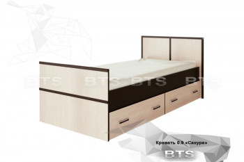 Кровать Сакура с настилом и ящиками 0,9 (Венге/Лоредо) в Горном - gornyj.mebel54.com | фото
