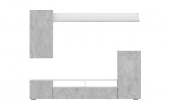 Мебель для гостиной МГС 4 (Белый/Цемент светлый) в Горном - gornyj.mebel54.com | фото
