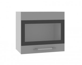 Ройс ВПГСФ 500 Шкаф верхний горизонтальный со стеклом с фотопечатью высокий (Графит софт/корпус Серый) в Горном - gornyj.mebel54.com | фото
