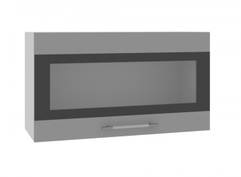 Ройс ВПГСФ 800 Шкаф верхний горизонтальный со стеклом с фотопечатью высокий (Графит софт/корпус Серый) в Горном - gornyj.mebel54.com | фото