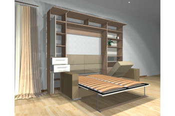 Шкаф-кровать с диваном Каролина в Горном - gornyj.mebel54.com | фото