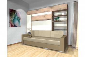 Шкаф-кровать с диваном Каролина в Горном - gornyj.mebel54.com | фото