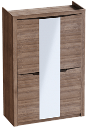 Шкаф трехдверный Соренто Дуб стирлинг/Кофе структурный матовый в Горном - gornyj.mebel54.com | фото