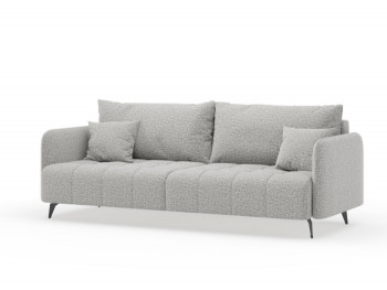 Валериан диван трёхместный прямой Светло-серый, ткань RICO FLEX 108 в Горном - gornyj.mebel54.com | фото